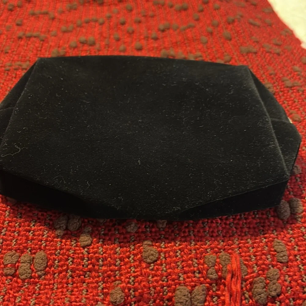 Yves Saint Laurent Black Velvet Cosmetic Pouch with Gold Logo